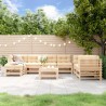 8 pcs conjunto lounge de jardim pinho maciço 1