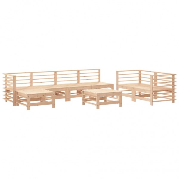 8 pcs conjunto lounge de jardim pinho maciço M 2