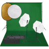 Kit de estudio fotográfico con set de luces. fondo y reflector 1