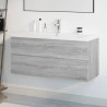 Mueble de baño con lavabo madera contrachapada gris Sonoma 1