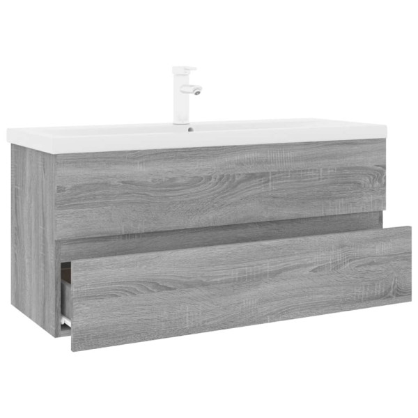 Mueble de baño con lavabo madera contrachapada gris Sonoma M 3
