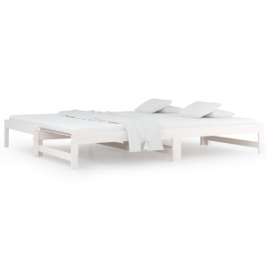 Sofá-cama de puxar 2x(80x200) cm pinho maciço branco H