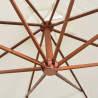 Guarda-sol suspenso com poste de madeira 350 cm branco 5