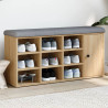 Banco zapatero madera de ingeniería roble Sonoma 102x32x50 cm 4