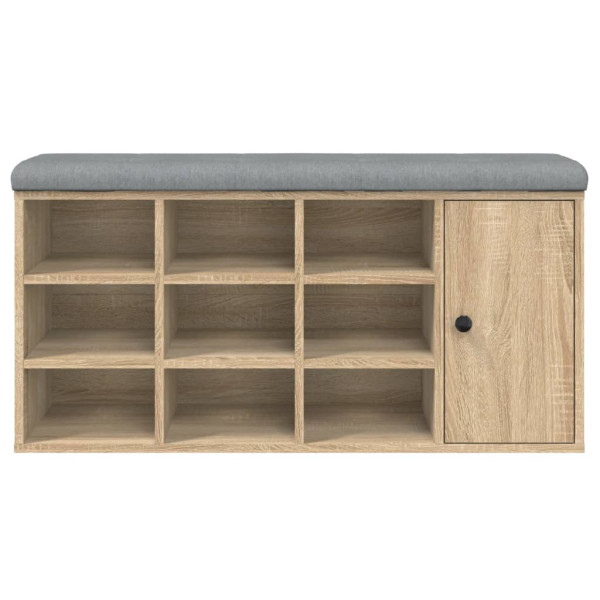 Banco zapatero madera de ingeniería roble Sonoma 102x32x50 cm M 3