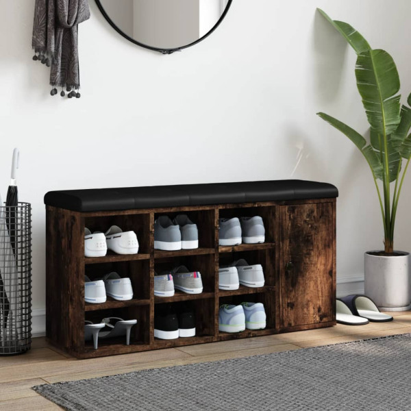 Banco sapateira 102x32x50 cm derivados madeira carvalho fumado M 3