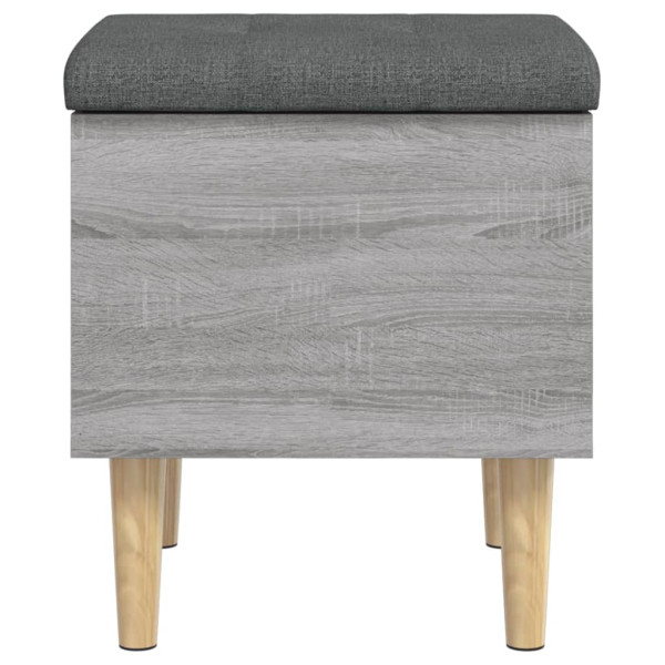 Banco con almacenaje madera ingeniería gris Sonoma 42x42x46 cm M 5