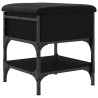 Banco zapatero madera de ingeniería negro 42x42x45 cm 2
