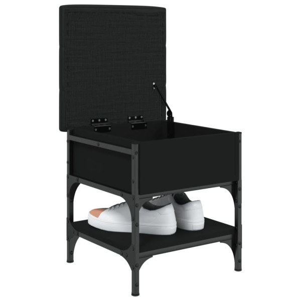 Banco zapatero madera de ingeniería negro 42x42x45 cm M 4