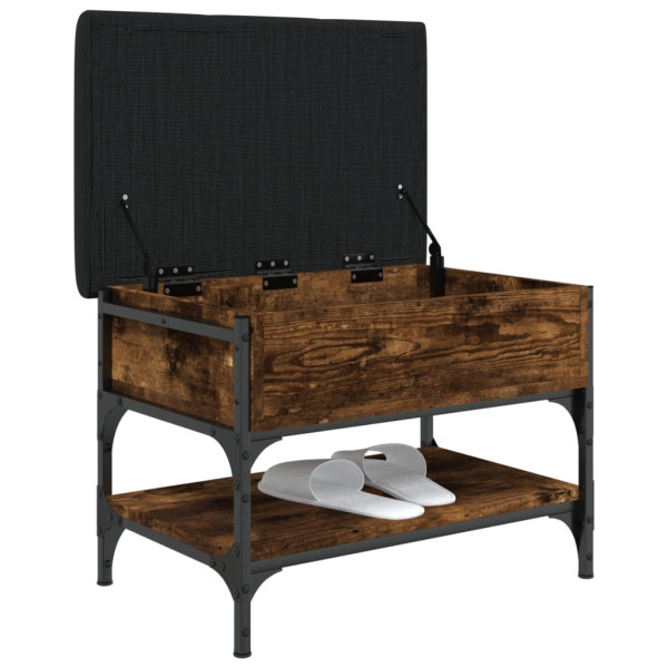 Banco zapatero madera de ingeniería roble ahumado 62x42x45 cm M 4