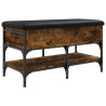 Banco zapatero madera de ingeniería roble ahumado 82x42x45 cm 2