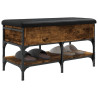 Banco zapatero madera de ingeniería roble ahumado 82x42x45 cm 5