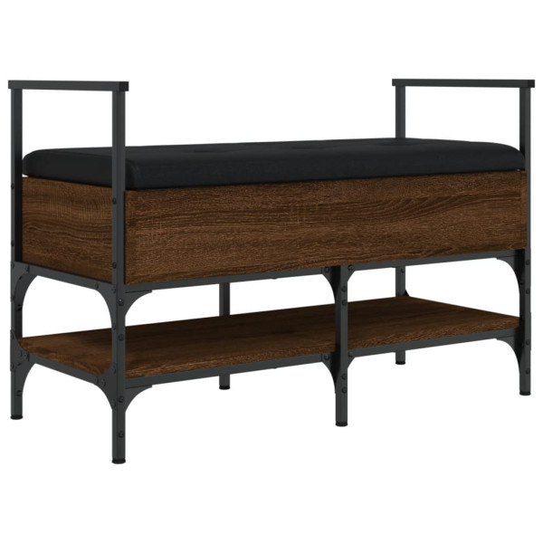 Banco zapatero madera de ingeniería marrón roble 85.5x42x57.5cm M 2