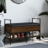 Banco zapatero madera de ingeniería marrón roble 85.5x42x57.5cm 3