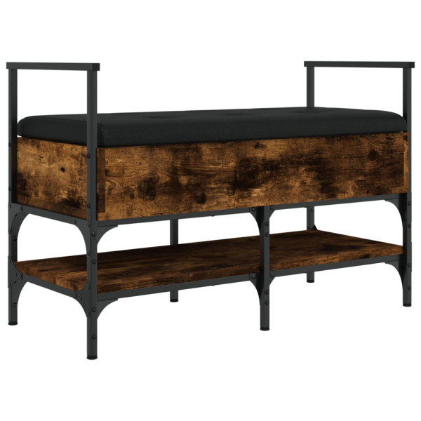Banco zapatero madera ingeniería roble ahumado 85.5x42x57.5 cm M 2