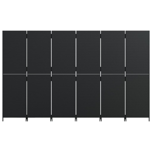 Biombo de 6 paneles ratán sintético negro M 5