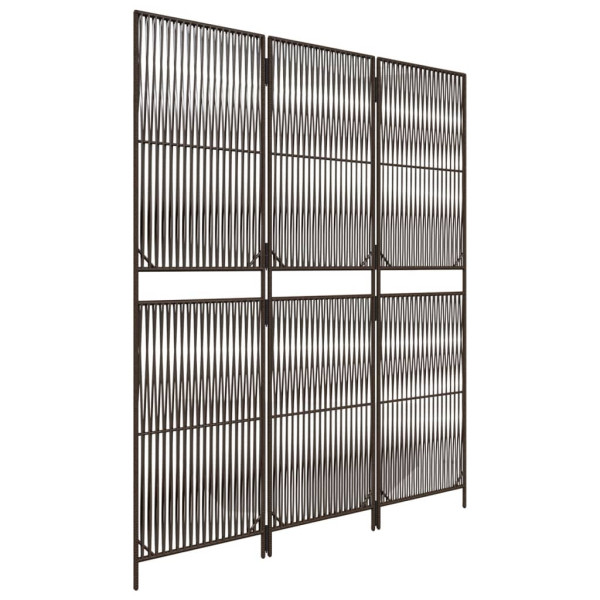Biombo de 3 paneles ratán sintético marrón M 4