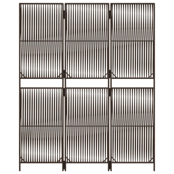 Biombo de 3 paneles ratán sintético marrón M 5