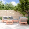 6 pcs conjunto lounge de jardim madeira de douglas maciça 1
