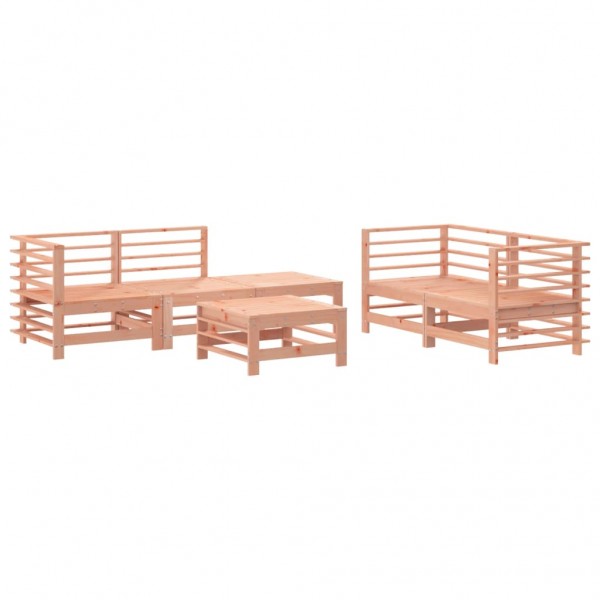 6 pcs conjunto lounge de jardim madeira de douglas maciça M 2