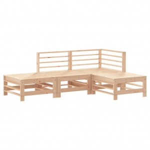 Conjunto de móveis de jardim 4 peças madeira maciça de pinheiro H