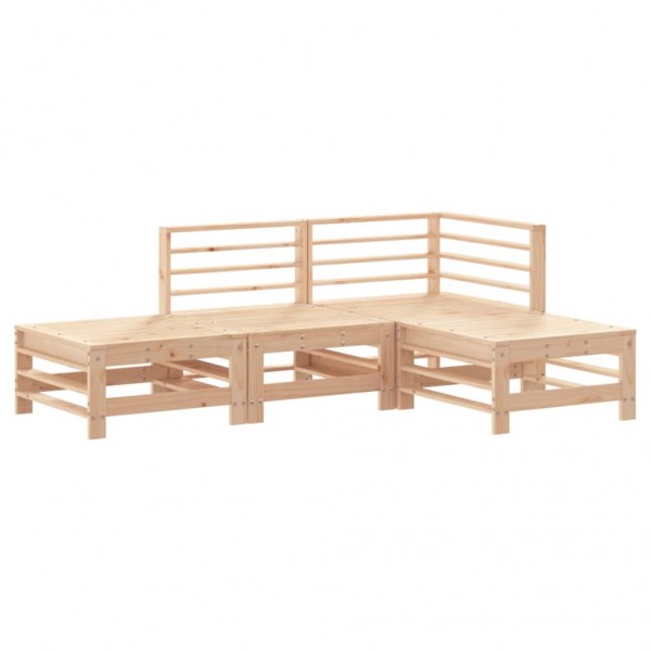 Conjunto de móveis de jardim 4 peças madeira maciça de pinheiro M 2