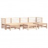 7 pcs conjunto lounge de jardim pinho maciço 2