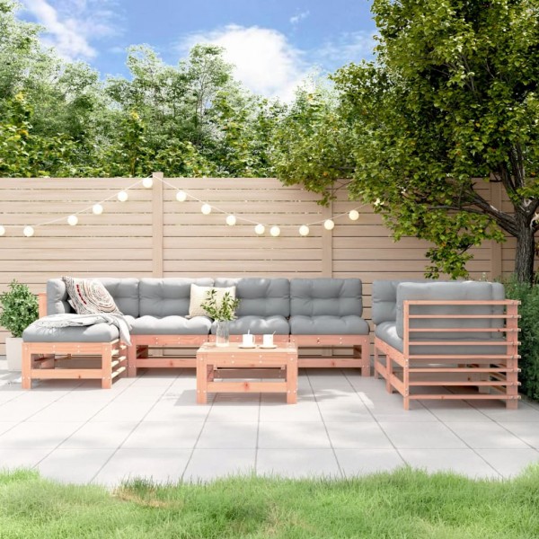 Juego de muebles de jardín 8 pzas madera maciza abeto Douglas D