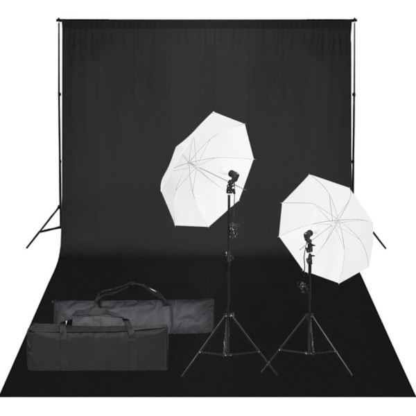 Kit de estudio fotográfico con set de luces y fondo D