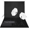 Kit de estúdio fotográfico com conjunto de iluminação e fundo 1