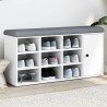 Banco zapatero madera de ingeniería blanco 102x32x50 cm 3