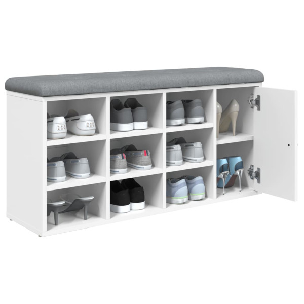 Banco sapateira 102x32x50 cm derivados de madeira branco M 2