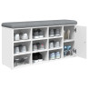 Banco zapatero madera de ingeniería blanco 102x32x50 cm 2