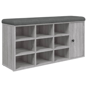 Banco zapatero madera de ingeniería gris Sonoma 102x32x50 cm H