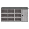 Banco zapatero madera de ingeniería gris Sonoma 102x32x50 cm 5