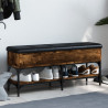 Banco zapatero madera de ingeniería roble ahumado 102x32x45 cm 1