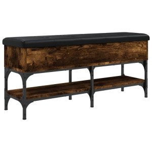 Banco zapatero madera de ingeniería roble ahumado 102x32x45 cm H