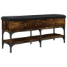 Banco zapatero madera de ingeniería roble ahumado 102x32x45 cm 2