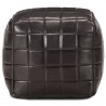 Puf negro 40x40x40 cm cuero auténtico de cabra 2