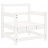 7 pcs conjunto lounge de jardim pinho maciço branco 5