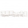 7 pcs conjunto lounge de jardim pinho maciço branco 2