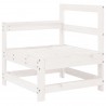7 pcs conjunto lounge de jardim pinho maciço branco 3