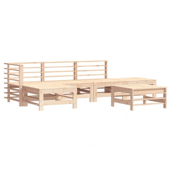6 pcs conjunto lounge de jardim pinho maciço M 2