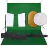 Kit de estudio fotográfico con set de luces. fondo y reflector 1