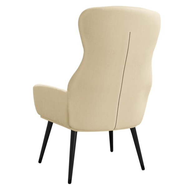 Sillón de relax de tela crema M 5