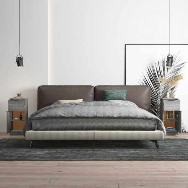 Aparadores 2 uds madera contrachapada gris Sonoma 30x30x70 cm M 3