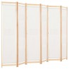 Biombo divisor de 6 paneles de tela color crema 240x170x4 cm 3