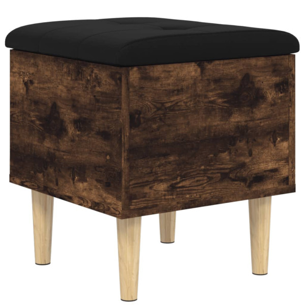 Banco con almacenaje madera ingeniería roble ahumado 42x42x46cm M 2