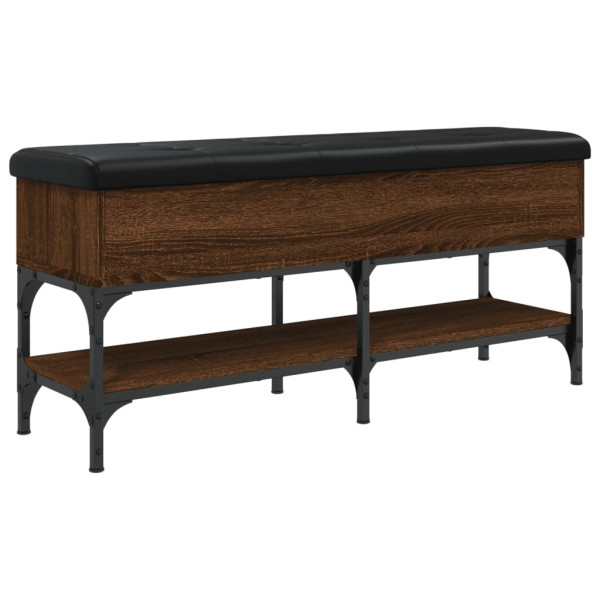 Banco zapatero madera de ingeniería marrón roble 102x32x45 cm M 2