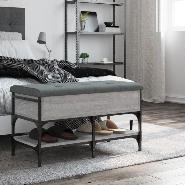 Banco zapatero madera de ingeniería gris Sonoma 82x42x45 cm M 3